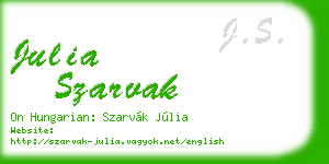 julia szarvak business card